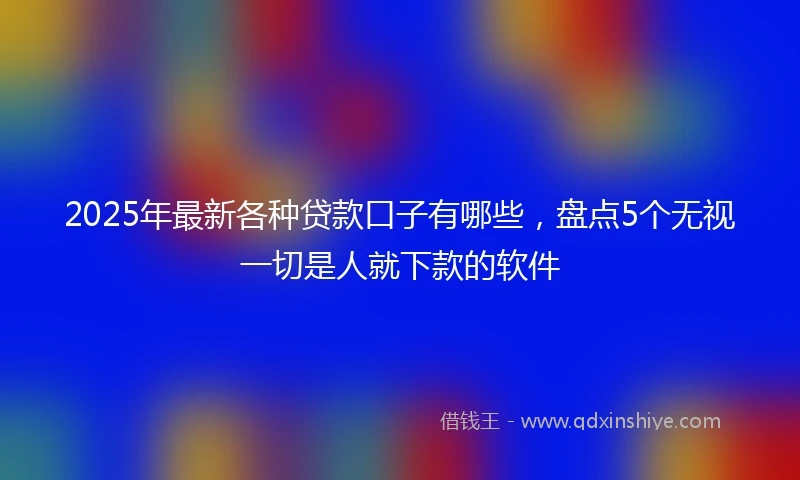 2025年最新各种贷款口子有哪些，盘点5个无视一切是人就下款的软件