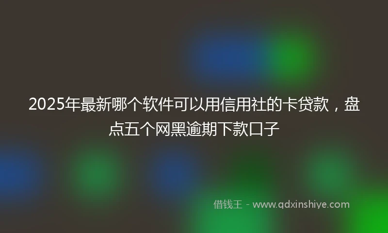 2025年最新哪个软件可以用信用社的卡贷款，盘点五个网黑逾期下款口子