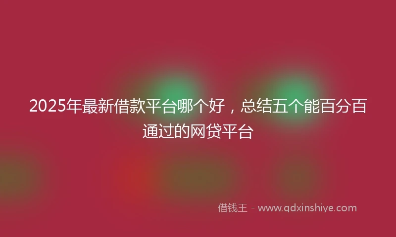 2025年最新借款平台哪个好，总结五个能百分百通过的网贷平台