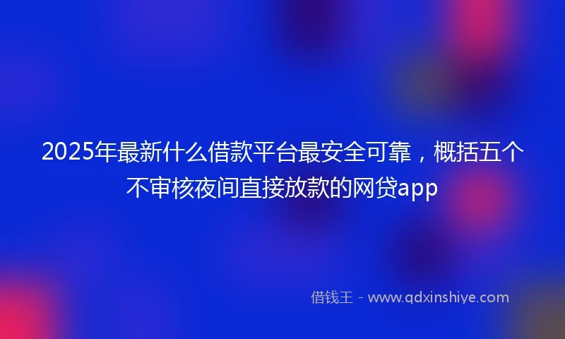 2025年最新什么借款平台最安全可靠，概括五个不审核夜间直接放款的网贷app