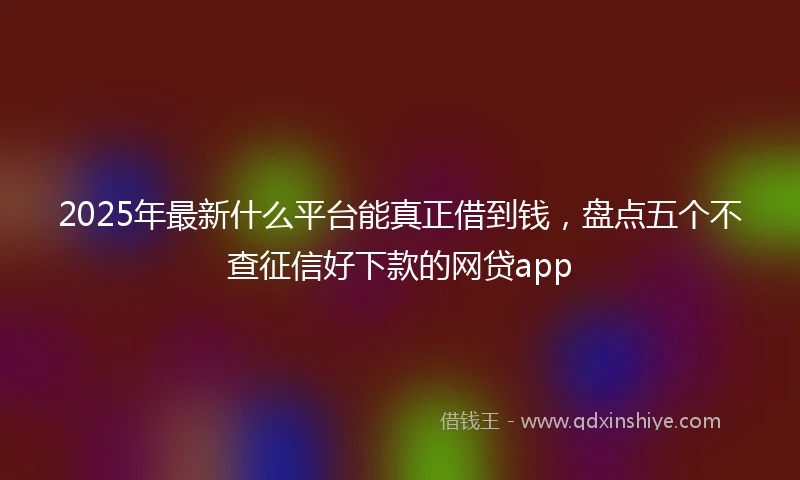 2025年最新什么平台能真正借到钱，盘点五个不查征信好下款的网贷app