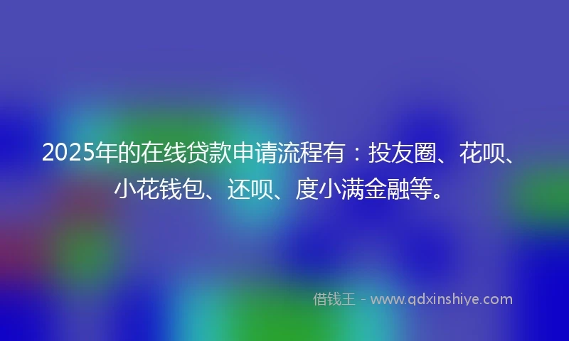 2025年的在线贷款申请流程有：投友圈、花呗、小花钱包、还呗、度小满金融等。