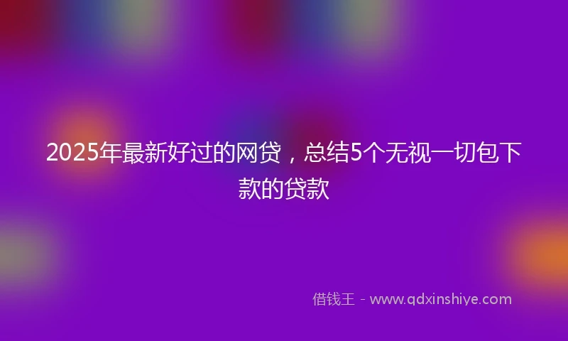 2025年最新好过的网贷,总结5个无视一切包下款的贷款