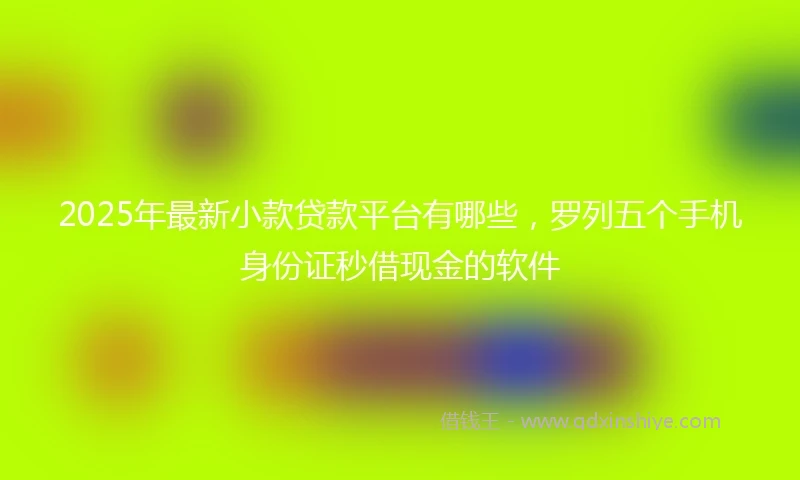 2025年最新小款贷款平台有哪些，罗列五个手机身份证秒借现金的软件