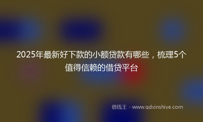 2025年最新好下款的小额贷款有哪些，梳理5个值得信赖的借贷平台