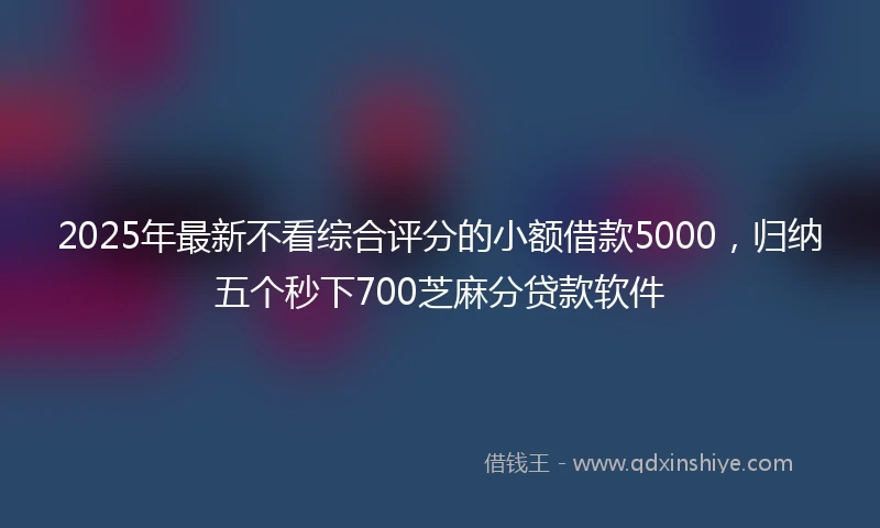 2025年最新不看综合评分的小额借款5000，归纳五个秒下700芝麻分贷款软件