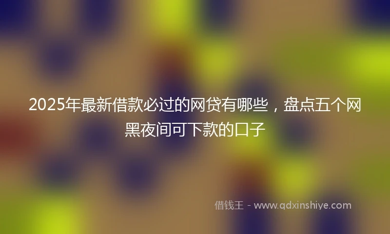 2025年最新借款必过的网贷有哪些，盘点五个网黑夜间可下款的口子
