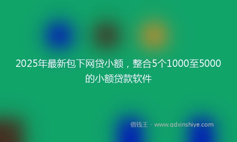 2025年最新包下网贷小额，整合5个1000至5000的小额贷款软件