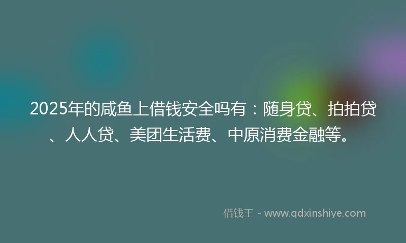 2025年的咸鱼上借钱安全吗有：随身贷、拍拍贷、人人贷、美团生活费、中原消费金融等。