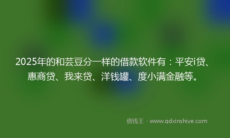 2025年的和芸豆分一样的借款软件有：平安i贷、惠商贷、我来贷、洋钱罐、度小满金融等。