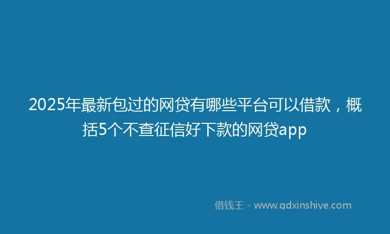 2025年最新包过的网贷有哪些平台可以借款，概括5个不查征信好下款的网贷app