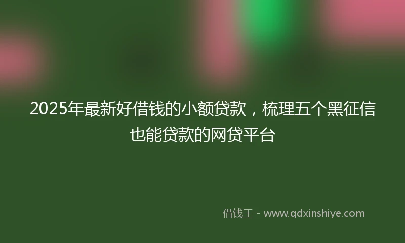 2025年最新好借钱的小额贷款,梳理五个黑征信也能贷款的网贷平台