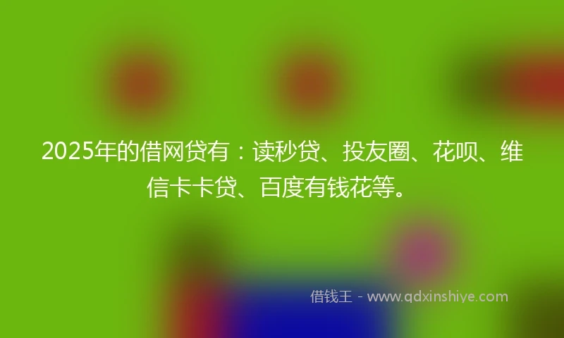 2025年的借网贷有：读秒贷、投友圈、花呗、维信卡卡贷、百度有钱花等。
