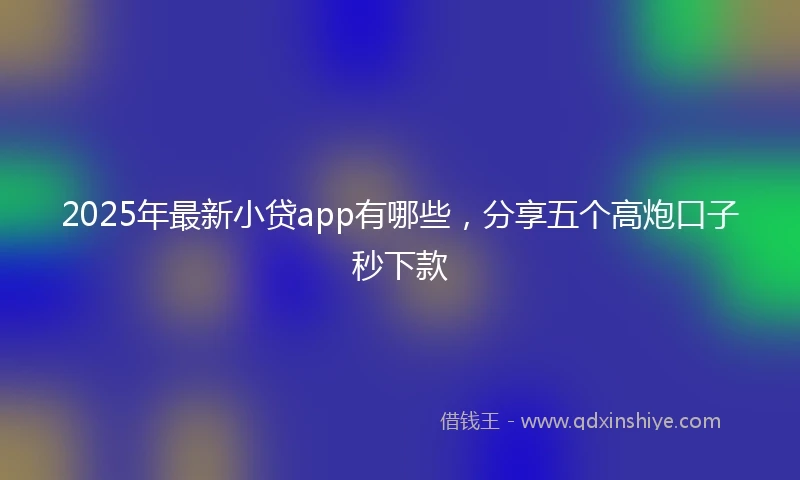 2025年最新小贷app有哪些，分享五个高炮口子秒下款