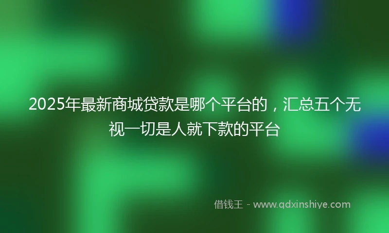 2025年最新商城贷款是哪个平台的，汇总五个无视一切是人就下款的平台