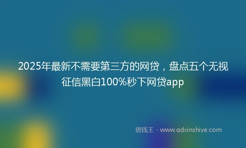 2025年最新不需要第三方的网贷，盘点五个无视征信黑白100%秒下网贷app