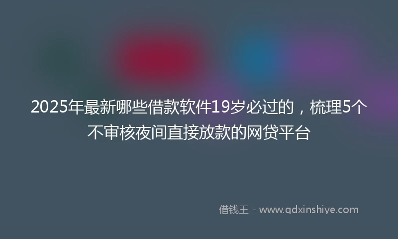 2025年最新哪些借款软件19岁必过的，梳理5个不审核夜间直接放款的网贷平台
