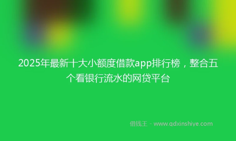 2025年最新十大小额度借款app排行榜，整合五个看银行流水的网贷平台