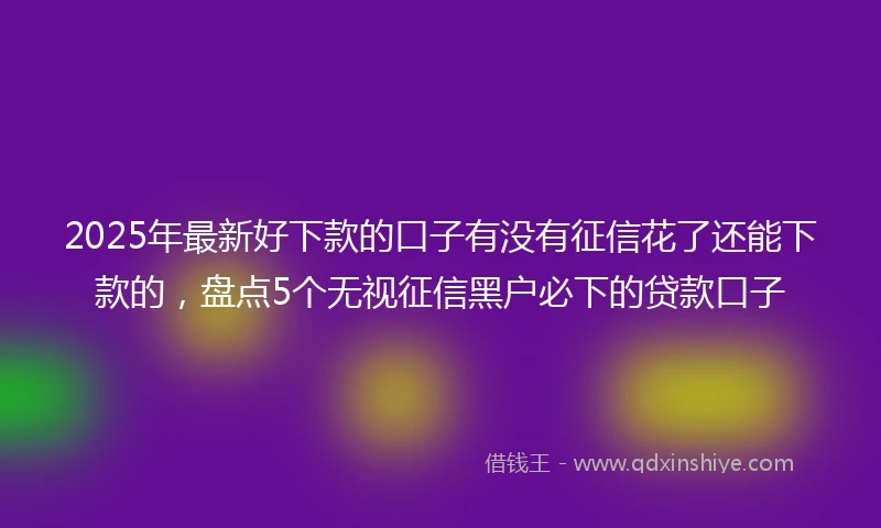 2025年最新好下款的口子有没有征信花了还能下款的,盘点5个无视征信黑户必下的贷款口子