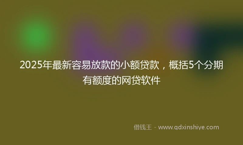 2025年最新容易放款的小额贷款，概括5个分期有额度的网贷软件