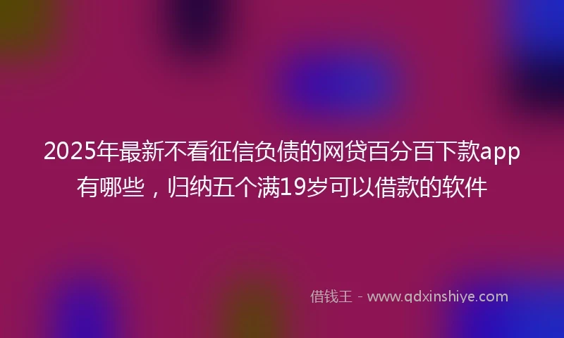 2025年最新不看征信负债的网贷百分百下款app有哪些，归纳五个满19岁可以借款的软件