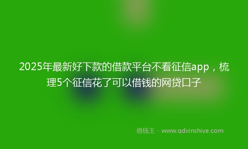 2025年最新好下款的借款平台不看征信app，梳理5个征信花了可以借钱的网贷口子