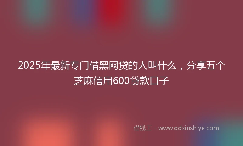 2025年最新专门借黑网贷的人叫什么，分享五个芝麻信用600贷款口子