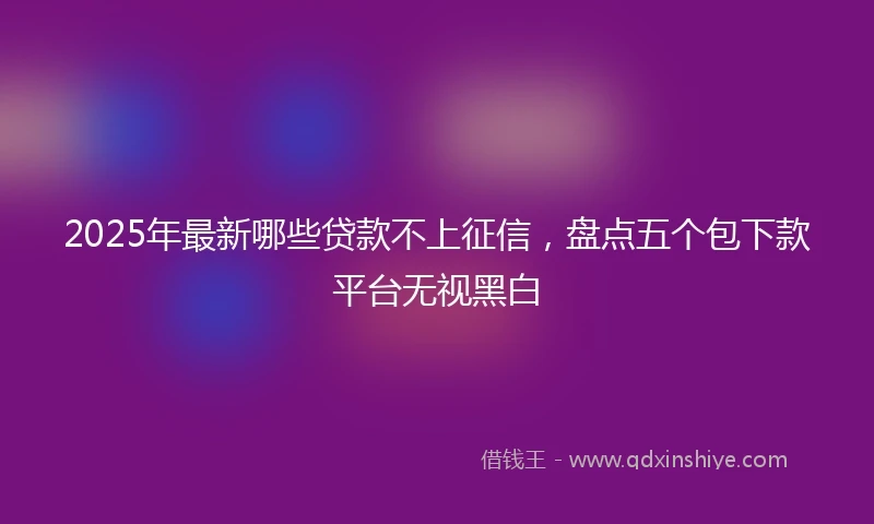 2025年最新哪些贷款不上征信，盘点五个包下款平台无视黑白