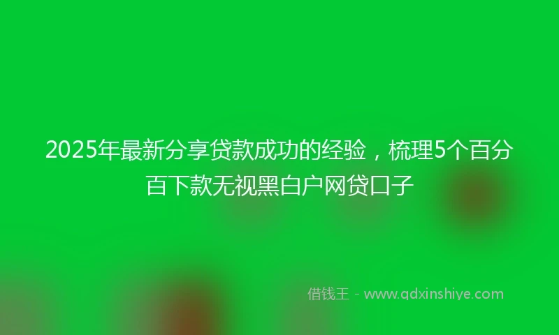 2025年最新分享贷款成功的经验，梳理5个百分百下款无视黑白户网贷口子