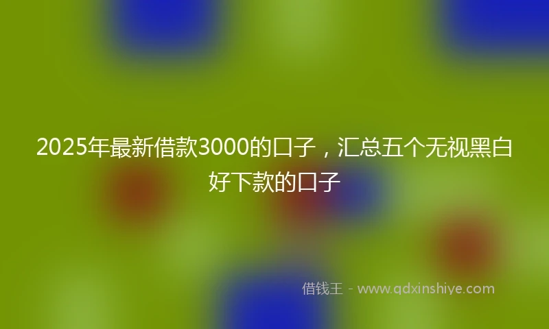 2025年最新借款3000的口子，汇总五个无视黑白好下款的口子