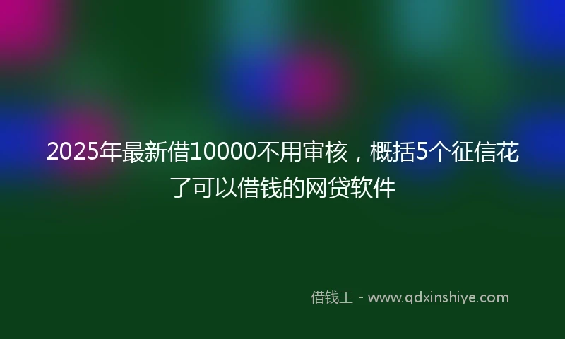2025年最新借10000不用审核，概括5个征信花了可以借钱的网贷软件