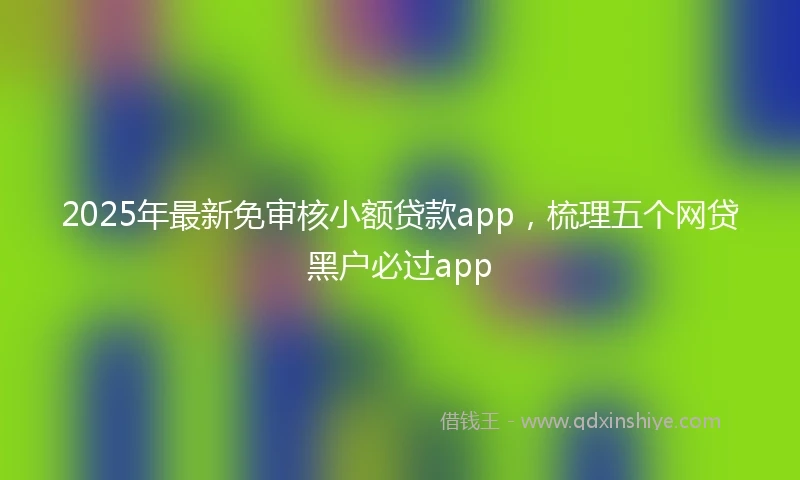 2025年最新免审核小额贷款app，梳理五个网贷黑户必过app
