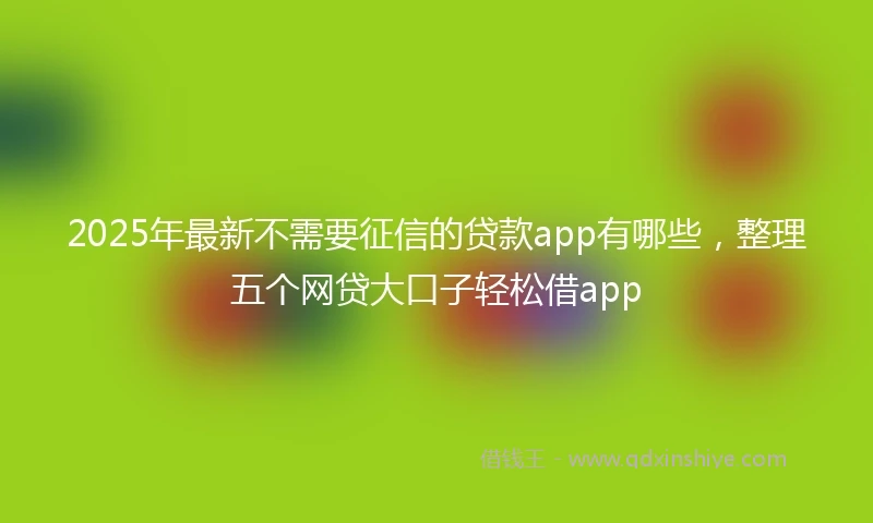 2025年最新不需要征信的贷款app有哪些，整理五个网贷大口子轻松借app