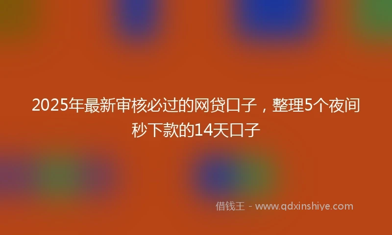 2025年最新审核必过的网贷口子，整理5个夜间秒下款的14天口子