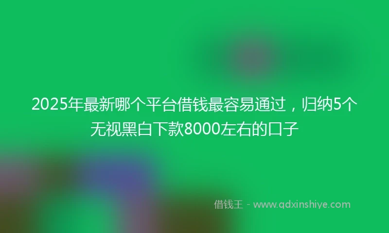2025年最新哪个平台借钱最容易通过，归纳5个无视黑白下款8000左右的口子