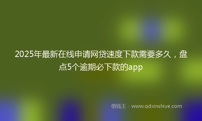 2025年最新在线申请网贷速度下款需要多久，盘点5个逾期必下款的app