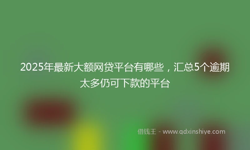 2025年最新大额网贷平台有哪些，汇总5个逾期太多仍可下款的平台