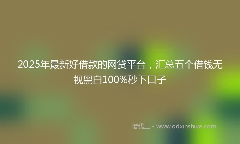 2025年最新好借款的网贷平台，汇总五个借钱无视黑白100%秒下口子