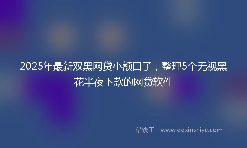 2025年最新双黑网贷小额口子，整理5个无视黑花半夜下款的网贷软件