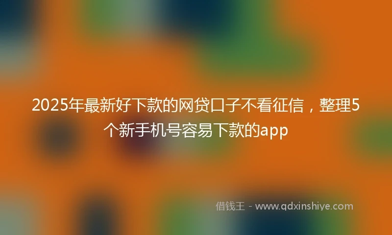 2025年最新好下款的网贷口子不看征信，整理5个新手机号容易下款的app