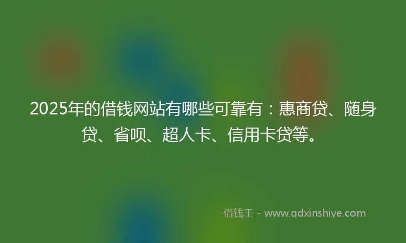 2025年的借钱网站有哪些可靠有：惠商贷、随身贷、省呗、超人卡、信用卡贷等。