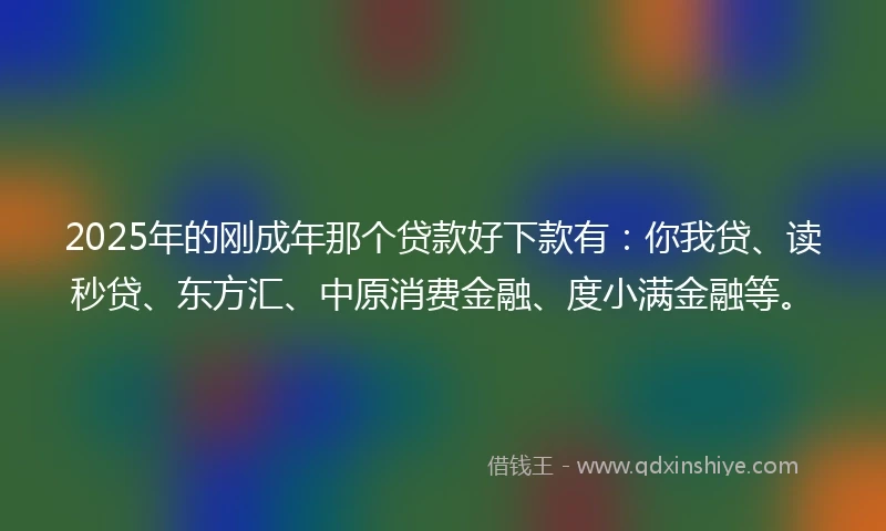 2025年的刚成年那个贷款好下款有：你我贷、读秒贷、东方汇、中原消费金融、度小满金融等。
