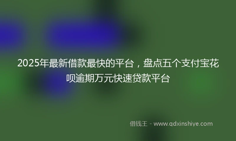 2025年最新借款最快的平台，盘点五个支付宝花呗逾期万元快速贷款平台