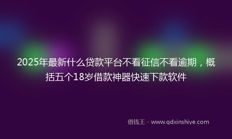 2025年最新什么贷款平台不看征信不看逾期，概括五个18岁借款神器快速下款软件