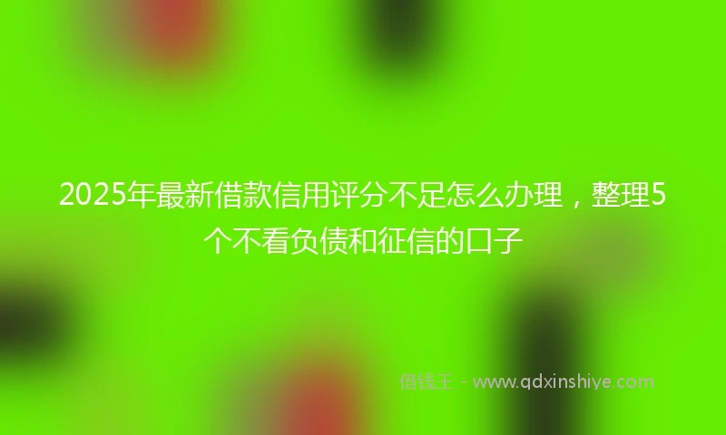 2025年最新借款信用评分不足怎么办理，整理5个不看负债和征信的口子