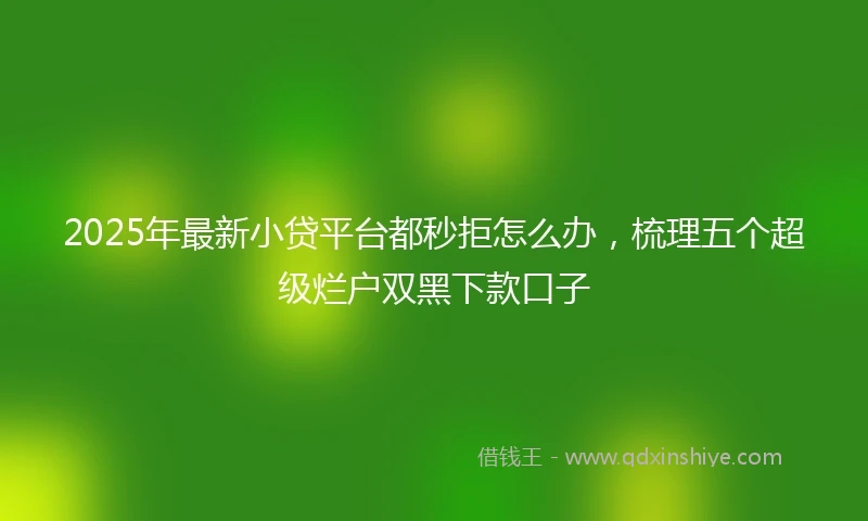 2025年最新小贷平台都秒拒怎么办，梳理五个超级烂户双黑下款口子