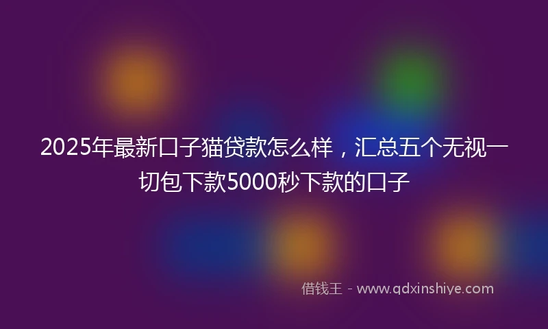 2025年最新口子猫贷款怎么样，汇总五个无视一切包下款5000秒下款的口子