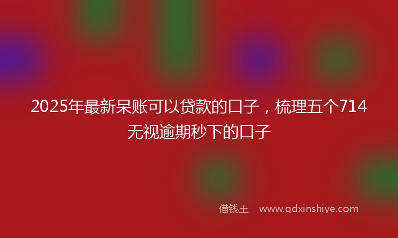2025年最新呆账可以贷款的口子，梳理五个714无视逾期秒下的口子
