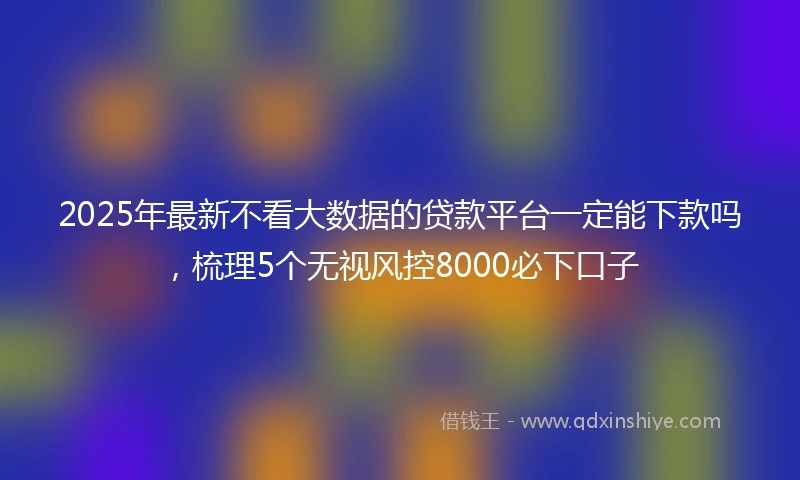 2025年最新不看大数据的贷款平台一定能下款吗，梳理5个无视风控8000必下口子