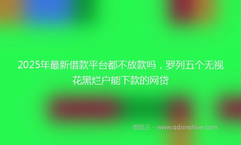 2025年最新借款平台都不放款吗，罗列五个无视花黑烂户能下款的网贷
